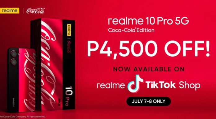 realme 10 Pro 5G Coca-Cola® Edition Now Available on realme TikTok Shop exclusively on July 7-8 with P4,500 OFF